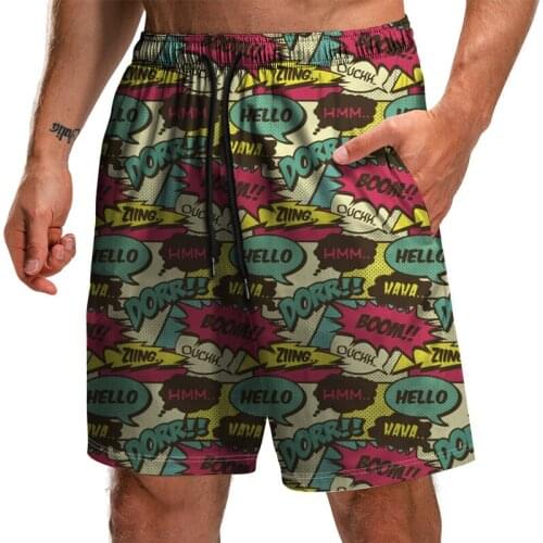 Mens Shorts Summer Thin Quick Dry Sports Beach Pants Personalized Letter Print Surf Shorts Loose College Style Swimming Trunks