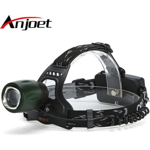 Anjoet Super Bright CREE XML T6 headlight headlamp Zoom waterproof 18650 rechargeable Led Head Lamp Bicycle Camping Hiking Light