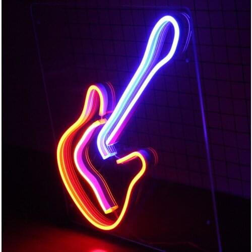 Neon Lights Custom Guitar Visual Art Wedding Party Club Bar Room Wall Hanging Decor BedRoom Indoor Led Neon Signs Waterproof
