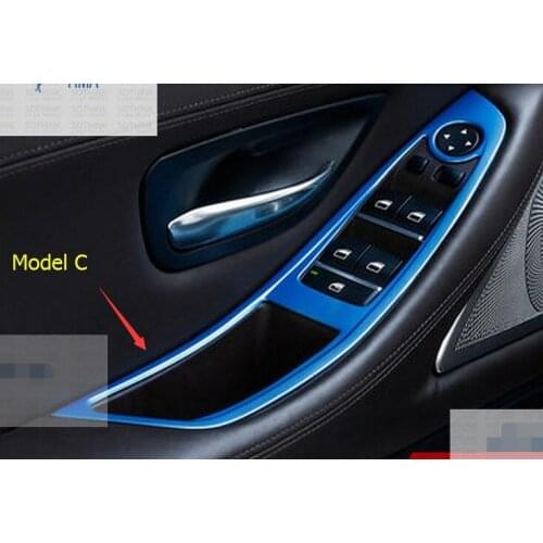 Stainless Steel Window Lift Switch Button Cover Trim 4pcs For BMW 5 series F10 2011 - 2014