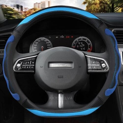 Microfiber Leather Non-slip For Haval F7 F7X F5 Car Steering Wheel Cover 37-38CM D Shape Auto Accessories interior Fast Shipping