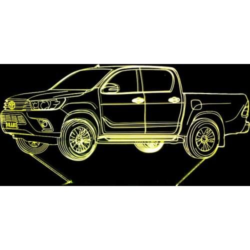 New Pickup Car 3d Lamp 7 Color Touch Control Led Visual Lamp Wireless Led Night Light Powerbank Led Usb 3d Light Fixtures