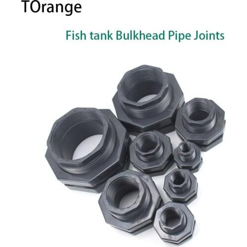 Fish tank Bulkhead Pipe Joints UPVC 1/2 inch -4 inch female thread 20mmm to 110mm ID aquarium water inlet outlet connector 1 Pcs