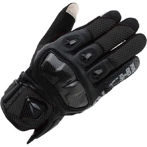 TAICHI RST411 motorcycle carbon fiber leather perforated gloves off-road motorcycle racing mesh breathable protective gloves