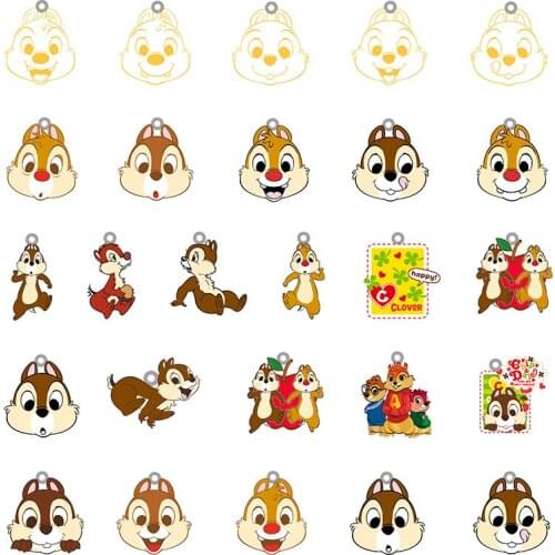 Disney Cute Chipmunks Chip'n'Dale Epoxy Resin Anime Pendants Acrylic Jewelry Findings for DIY Making Accessories Jewelry MGO290