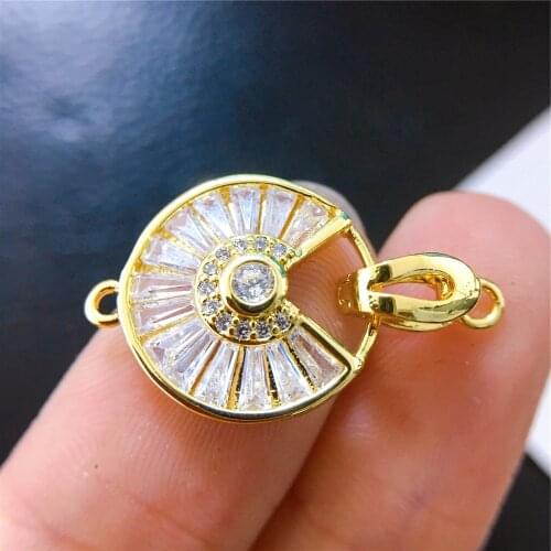 Jewelry Making Supplies High Quality Copper Zirconia Rhinestone Findings DIY Long Pearls Necklace Pendant Accessories Spacers