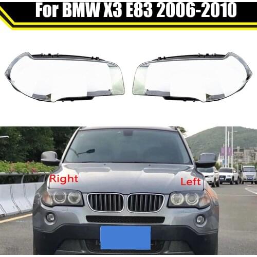 Auto Transparent Lamp Case For BMW X3 E83 2006~2010 Glass Lens Shell Car Front Headlight Cover Light Housing Lamp Caps Lampshade