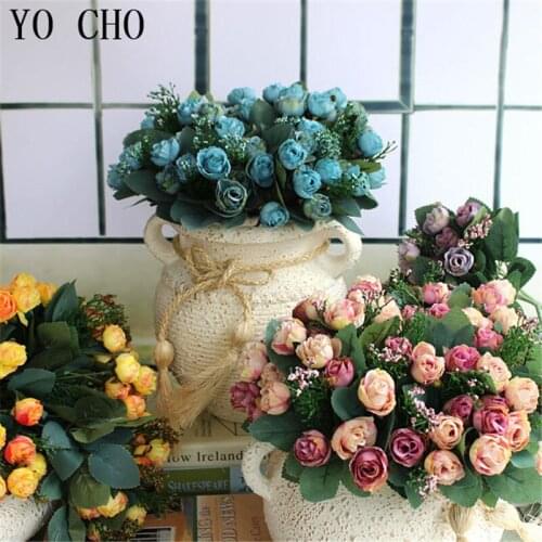 Multi Color Elegant Artificial Rose Silk Flowers 12 Flower Head Floral Home Party Garden Decor DIY Wedding decorations