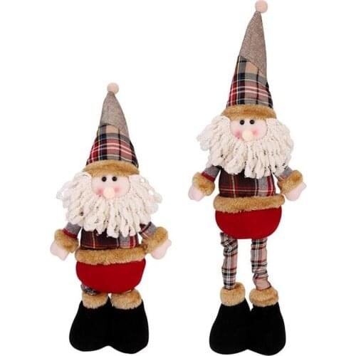 Merry Christmas Decor for Home Retractable Christmas Doll Santa Claus Standing Navidad Xmas Ornaments Gifts Noel New Year 2022