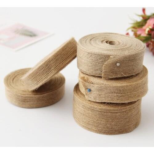 Fish silk hemp ribbon jute hand woven hemp rope DIY accessories Florist accessories woven hemp strip 10m