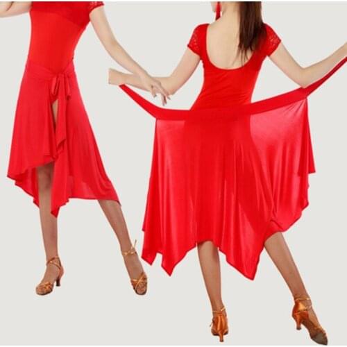 Latin Dance Skirt for Women Black Purple Red Color Professional Dancing Skirt Adult Cheap Stage Rumba Qia Qia Latin Dress Solid