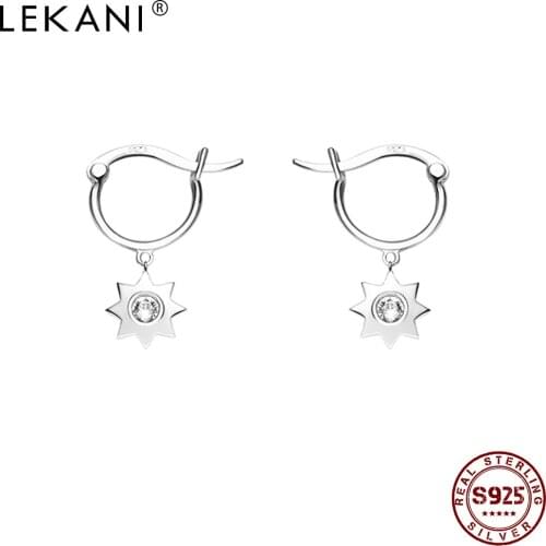 LEKANI Earring For Women 925 Sterling Silver Sun Earring Popular Jewelry Party Send Girlfriend Birthday Gift Hot Sale 2021