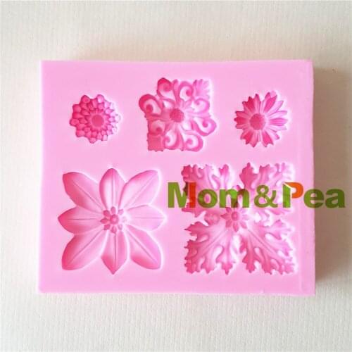 Mom&Pea 1353 Free Shipping Flower Silicone Mold Cake Decoration Fondant Cake 3D Mold Food Grade