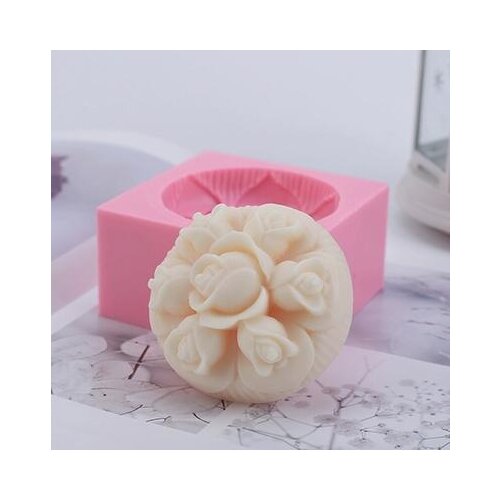 Silicone Mold Round rose Soap mold Round rose flowers DIY Gift decoration Handmade Soap making mold Round silicone molds