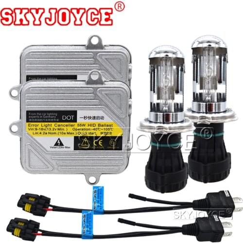 SKYJOYCE Fast Bright 55W DC 12V h4 Bixenon HID kit H4 Hi lo Bixenon Lamp H4-3 Bi xenon Car Headlight kit 4300K 5000K 6000K 8000K
