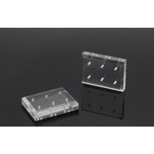 Dentist Lab Acrylic Clear 6 Holes Nail Drill Bit Tool Stand Display Holder Carbide Box