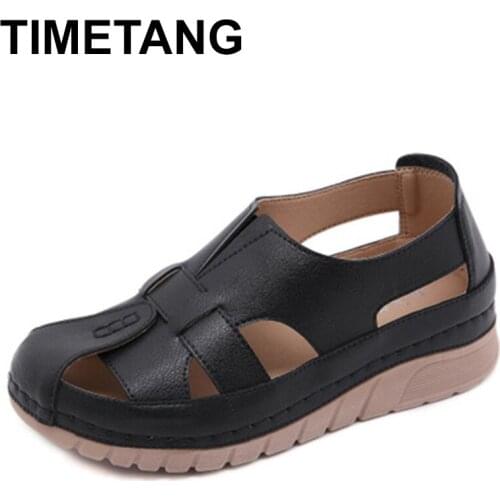 TIMETANG Woman Shoes 2020 Round Toe Autumn Shoes Woman Casual Sneakers Plus Size Women New Autumn Retro Grandma Dress Plus Size