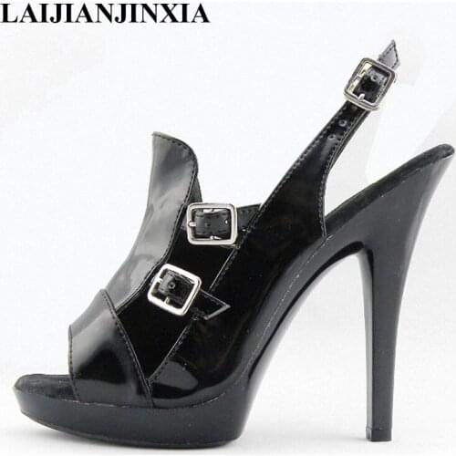 LAIJIANJINXIA New sexy 13cm Ultra High High Heels Platform Shoes Women Open Toe Pumps 5 inch fisherman Gladiator Sandals Pumps