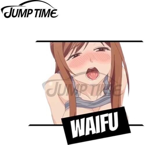 Jump Time 13 x 11.6cm For Kawaii Waifu Hentai Anime Girl Funny Car Decal Stickers Vinyl Material Occlusion Scratch Decoration