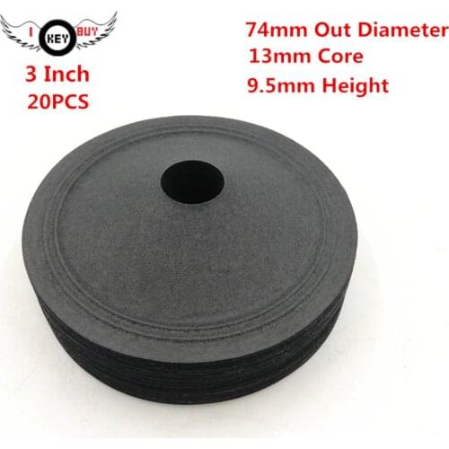 I KEY BUY 20pcs 3 Inch 74mm13 mm Core Speaker Paper Cone Height 9.5 mm Tweeter Basin Speakers DIY Repair Accessories Black