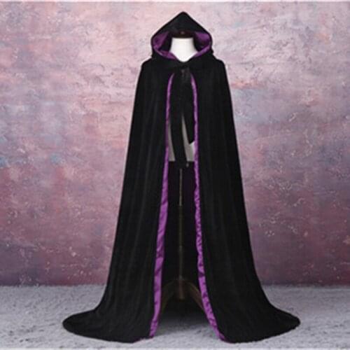 Women/Mens 2019 Velvet Cloak Velvet Hooded Cape Costume Christmas Fancy Dress Cape New Halloween Costume Shawl cloak