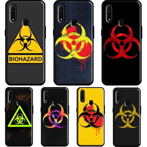 Biohazard Symbol Logo For OPPO Find X3 Pro A5 A9 A53 A31 2020 A1K A3S A5S A15 A52 A72 A83 A91 F5 Reno 2 Z Case