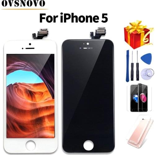AAA LCD pantalla For iPhone 5 Display Touch Screen Replacement Assembly For iPhone 5s 6 6 plus+Glass Protector&Tools&TPU Case