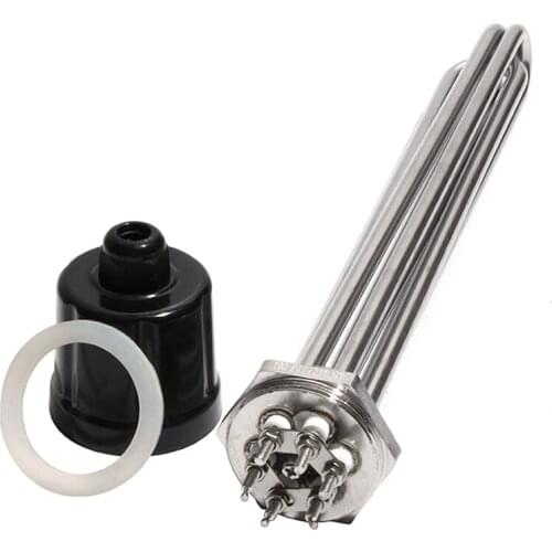 1 1/2" BSP/DN40 All 304SUS Tubular Immersion Heater with Grounding Screw 220V/380V Heating Element for Water/Oil