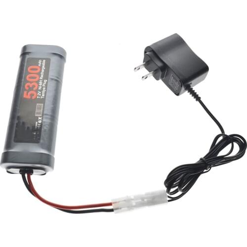 1pc 7.2V 5300mAh RC Tamiya Plug NiMh rechargeable battery +charger Gray