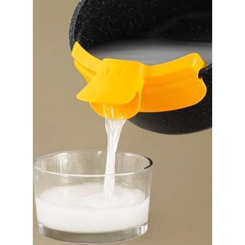 1pcs Spill-proof Kitchenware Round Mouth Edge Diversion Device Duckbill Liquid Diversion Nozzle Soup Pot Kitchen Gadgets