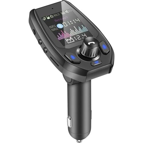 2021 FM Transmitter Modulator Bluetooth 5.0 Car kit Hands Free AUX Play MP3 Player 2.1A Dual USB Support TF Card U Disk Playback