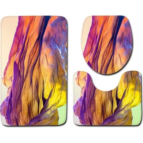 3pcs/set Vintage Cartoon Print Anti-slip Bathroom Floor Mat Home Decor Shower Non-Slip Rug Bath Door Mats