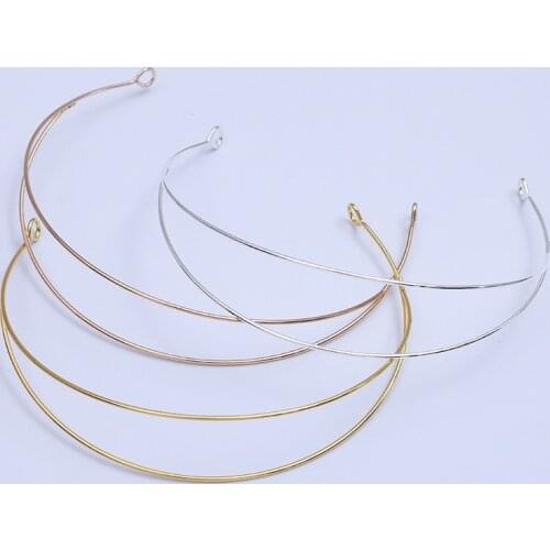 3pcs Metal Headband Silver Base Hairband Two-line Bride Crown Headdress Gold Hairwear Hair Bands Base Jewelry Components Wedding