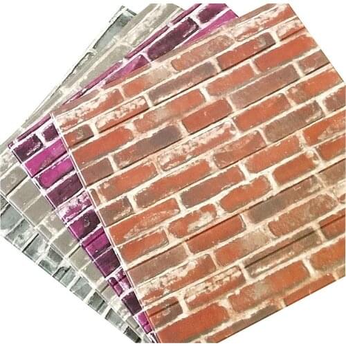 3D Wall Stickers Paper Brick Stone Wallpaper DIY Rustic Effect Self adhesive Home Decor Sticker Living Room