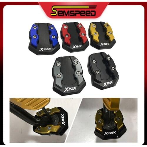 Side Stand Pads For YAMAHA XMAX 400 XMAX 300 XMAX 250 XMAX 125 2020 SEMSPEED Motorcycle CNC Kickstand Extension Support Plates