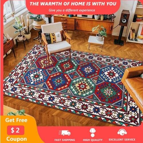 Bohemia Style Large Rugs Ethnic Persian Carpets for Living Room Non-Slip Washable Carpet 120x160cm Bedroom Decor Drop Shipping