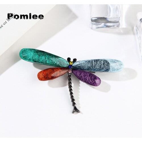 Pomlee Dragonfly Brooch Trendy Resin Animal Pin For Fashion Clothing Accessories Christmas Brooch Wholesale Dropshipping
