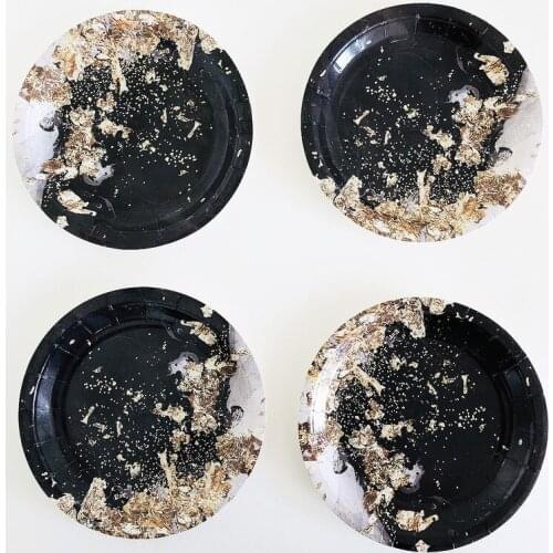 Universe Star stamping Golden Orange birthday Anniversary party decorations party Supplies disposable tableware cake paper plate