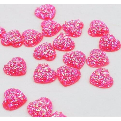 50pcs 12mm Resin Rhinestones Jelly AB Colors Round/Heart Flatback Rhinestones Beads Scrapbooking Crafts Jewelry Accessories