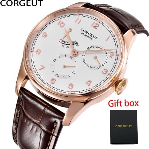 CORGEUT New Watches Mens Luxury Brand Watch Men Fashion Waterproof Mechanical Wristwatch Sports Military Clock Relogio Masculino