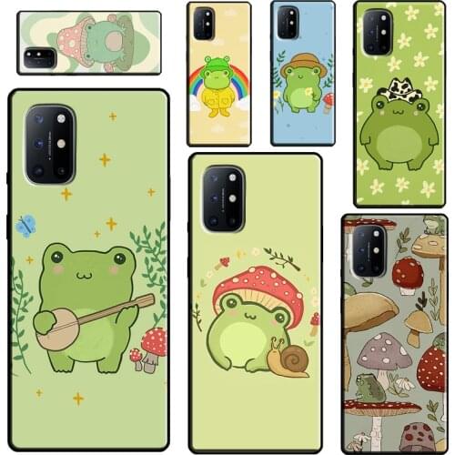 Cottagecore Frog Mushroom Aesthetic Case For Realme 6 7 8 Pro GT Neo C21 C11 C3 Q3 Pro Soft Cover For OnePlus 8T 7T 9R 8 9 Pro