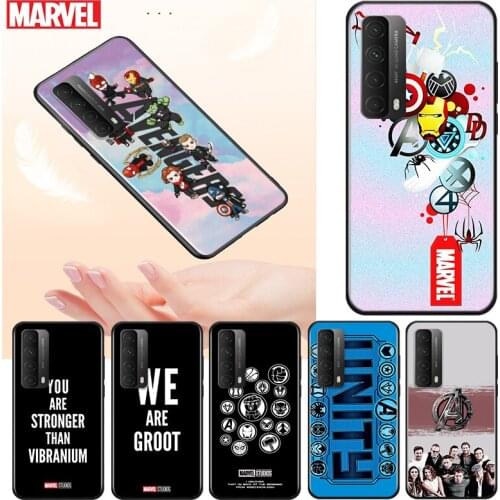 Marvel Avengers cute text logo For Huawei Y9S Y9A Y9 Y8P Y8S Y7P Y7A Y7 Y6S Y6 Y5P Y5 PRO Lite Prime 2020 2019 2018 Phone Case