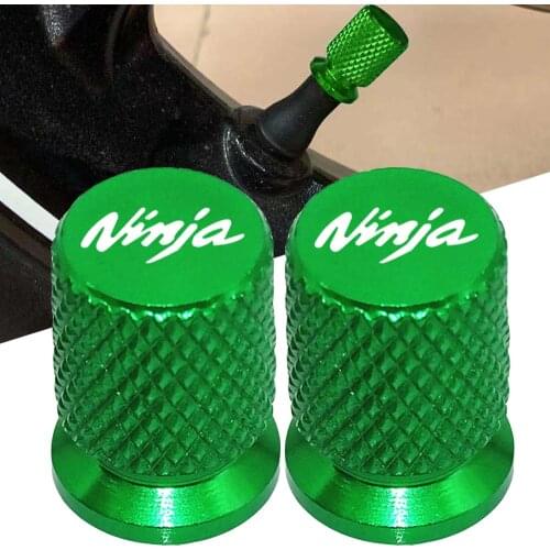 For Kawasaki Ninja 250 300 400 650 2010-2019 CNC Aluminum Ninja Motorcycle Tire Valve Air Port Stem Cover Cap Plug