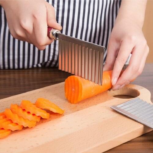 Potato Wavy Edged Knife Stainless Steel Kitchen Gadget Vegetable Fruit Cutting Peeler Cooking Tools kitchen knives Accessories