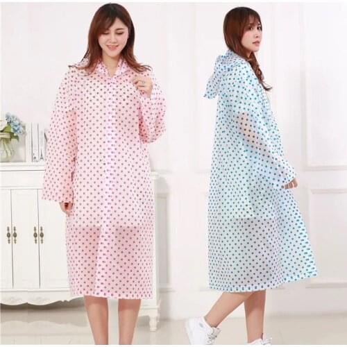 EVA Adult Raincoat Thickened Waterproof Rain Coat Clear Transparent Camping Waterproof Rainwear Suit Long Style rain coat