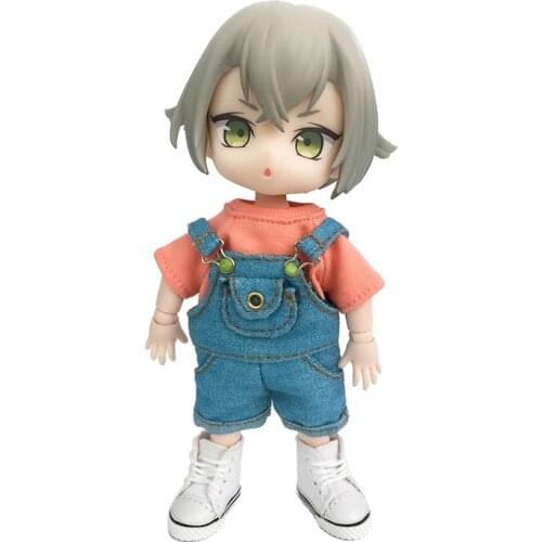 New Ob11 Doll Clothes Kawaii jeans Rompers Overalls 1/12 Doll House 16cm BJD GSC Obitsiu 11 Universal Accessory