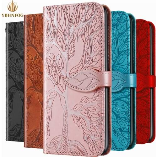 Flip Case For Xiaomi 10 Lite Redmi 9A 9C 9T Note 10 Pro K30 Mi 11 POCO X3 NFC 3D Tree Pattern Magnetic Wallet Holder Stand Cover