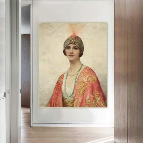 Citon William Clarke Wontner《Beauty In Eastern Costume》Canvas Oil Painting Artwork Picture Wall Hanging Decorations Home Decor