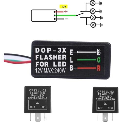 Flashing Relay Switch Car Motorcycle LED Halogen Turn Signal Light Flasher Relay Blinker Shockproof Motorbike Safety