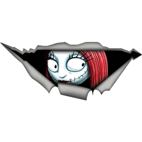 Fashion Car Sticker Nightmare Before Christmas Torn Metal Decal Reflective Car Decoration Vinyl Sally Sticker 13cm X 5.5cm